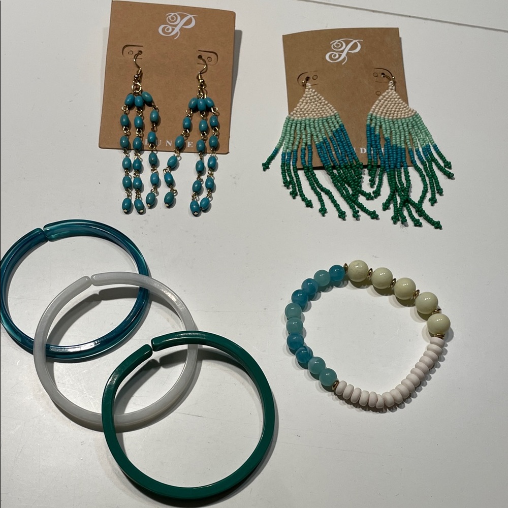 PLUNDER BUNDLE 4 Colorful Beaded Jewelry 2 Earrings & 4 Bracelets!